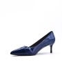 Women's faux leather heeled pumps