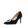 Faux suede pump