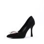 Faux leather pump with heel