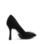 Faux leather pump with heel