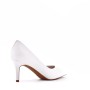 Women's faux leather heeled pumps