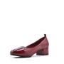 Medium heel pumps in imitation leather for women