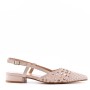 Low heel sandal in mixed materials for women