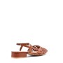 Low heel sandal in mixed materials for women