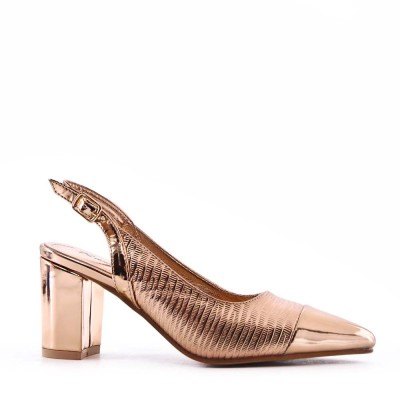 Escarpins talon moyen en simili cuir pour femme