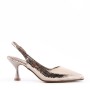 Medium heel pumps in imitation leather for women