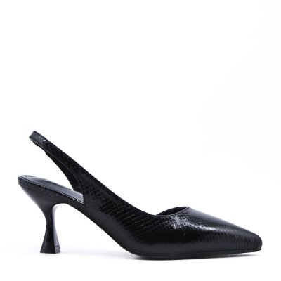 Medium heel pumps in imitation leather for women