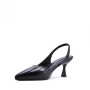 Medium heel pumps in imitation leather for women