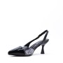 Medium heel pumps in imitation leather for women