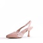 Medium heel pumps in imitation leather for women