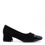 Heeled pumps in mixed materials for women