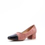 Heeled pumps in mixed materials for women