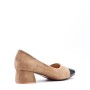 Heeled pumps in mixed materials for women