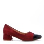 Heeled pumps in mixed materials for women