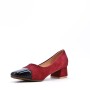 Heeled pumps in mixed materials for women