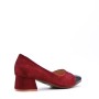 Heeled pumps in mixed materials for women