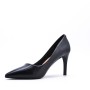 Women's faux leather heeled pumps