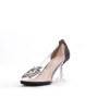 Women's faux leather heeled pumps