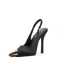 Women's faux leather heeled pumps