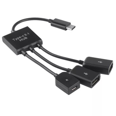 ADAPTATEUR DOUBLE USB + MICRO USB TYPE-C