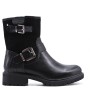 Flat ankle boot in mixed materials For fall and winter