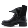 Flat ankle boot in mixed materials For fall and winter