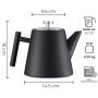 1l teapot with stainless steel strainer - double wall