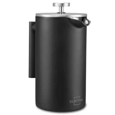 Double-walled stainless steel heat-insulated French press to enjoy coffee longer