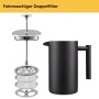 Double-walled stainless steel heat-insulated French press to enjoy coffee longer