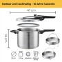 6 liter induction pressure cooker - With 2 steam inserts - Stainless steel