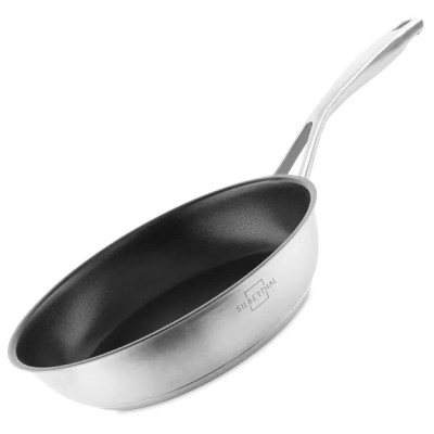 Poêle 24 cm - inox - induction - enduite