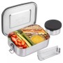 Stainless steel lunch box with partition - leak-proof - plastic-free - 1200 ml