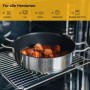 Plateau de service 28 cm avec couvercle - inox - induction - revêtement antiadhésif - 5 L