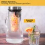 2 liter glass pitcher with lid - heat resistant - with fruit insert