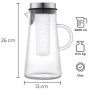 2 liter glass pitcher with lid - heat resistant - with fruit insert