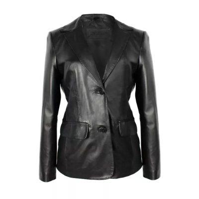 Chaqueta tipo blazer de piel para mujer Zerimar | Chaqueta elegante