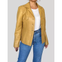 Blazer en cuir jaune vintage