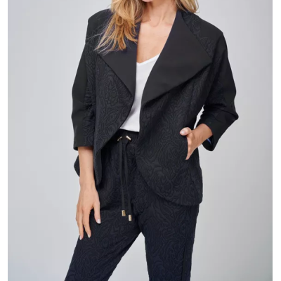 Rhea black jacquard jersey blazer jacket