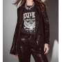 Black Sequin Tuxedo Blazer with Satin Lapels