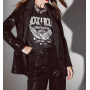 Black Sequin Tuxedo Blazer with Satin Lapels