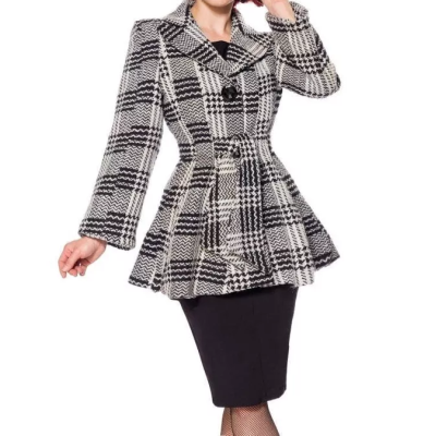 Blazer ceinturé Belsira Premium - Noir/Blanc (SKU: 50142-010)