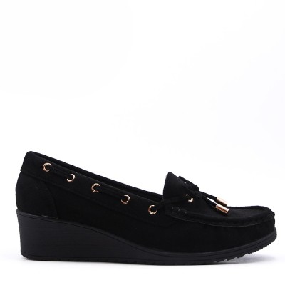 Suede wedge shoe for women