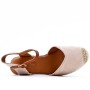 Wedge sandal in mixed materials for women