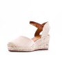 Wedge sandal in mixed materials for women