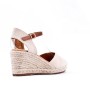 Wedge sandal in mixed materials for women