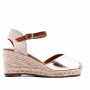 Wedge sandal in mixed materials for women