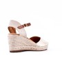 Wedge sandal in mixed materials for women