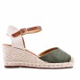 Wedge sandal in mixed materials for women