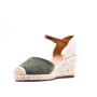 Wedge sandal in mixed materials for women