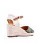 Wedge sandal in mixed materials for women